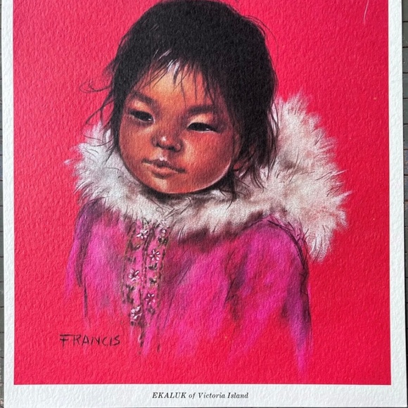 Vintage Dorothy Francis - EKALUK of Victoria Island - c. 1960s Print - Folk Art - Picture 16 of 16